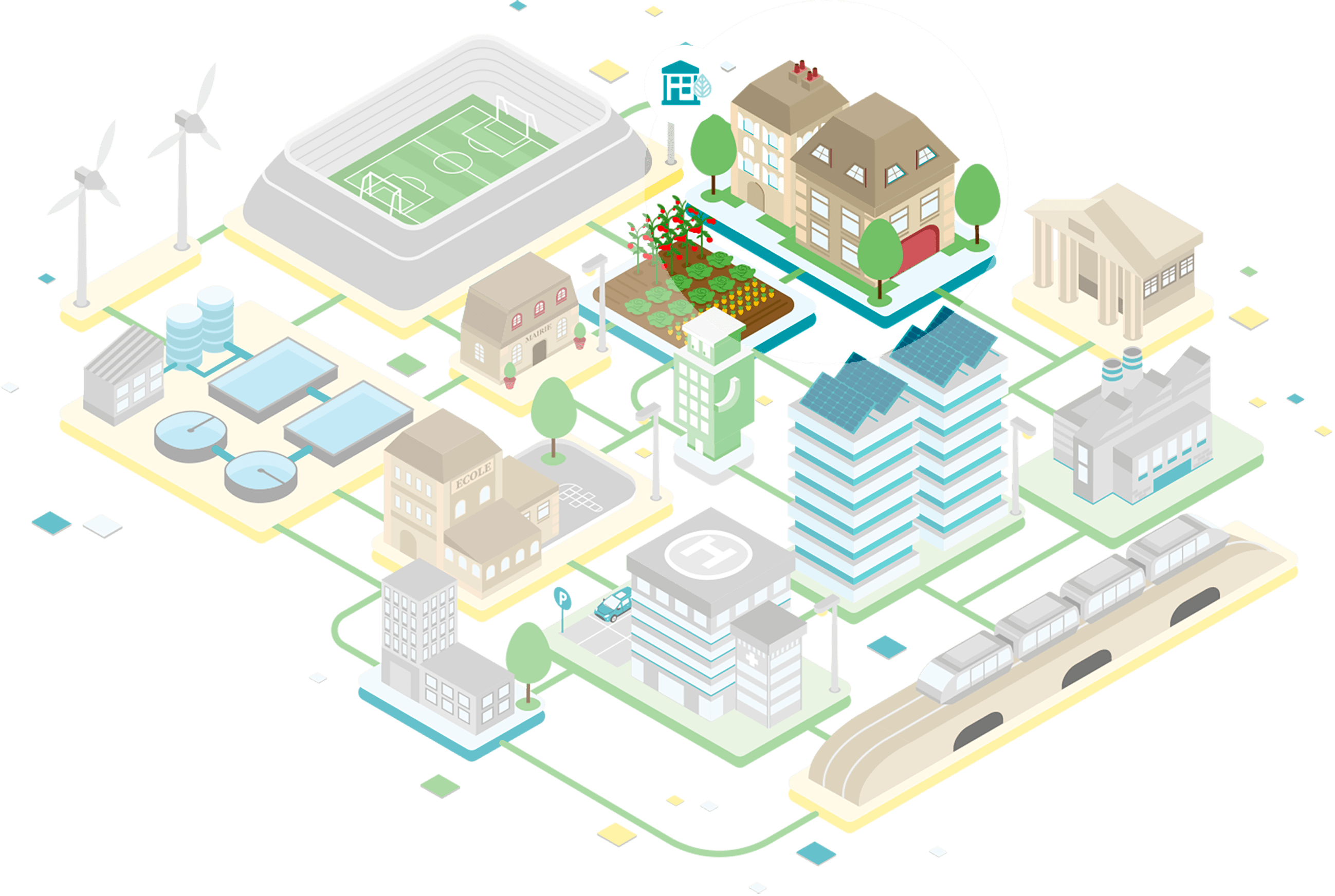 Immeuble logements avec Bildin sur une tablette