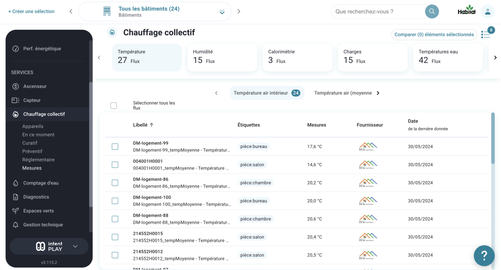 Capture de notre plateforme de données sur le chauffage collectif